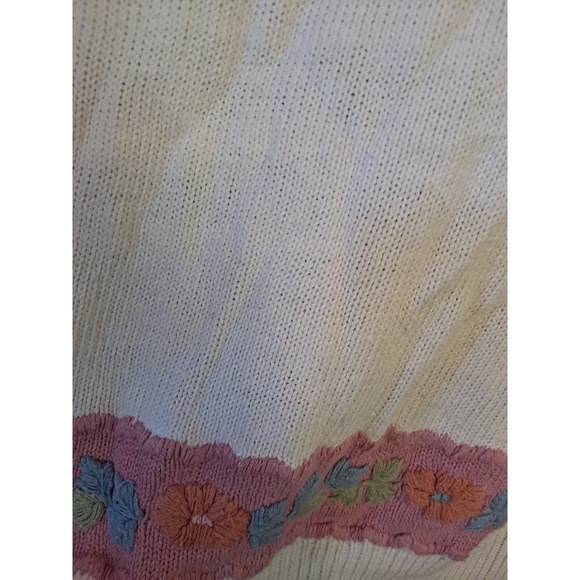 Embroidered Floral Colorful Crew Neck‎ Sweater - Picture 8 of 8